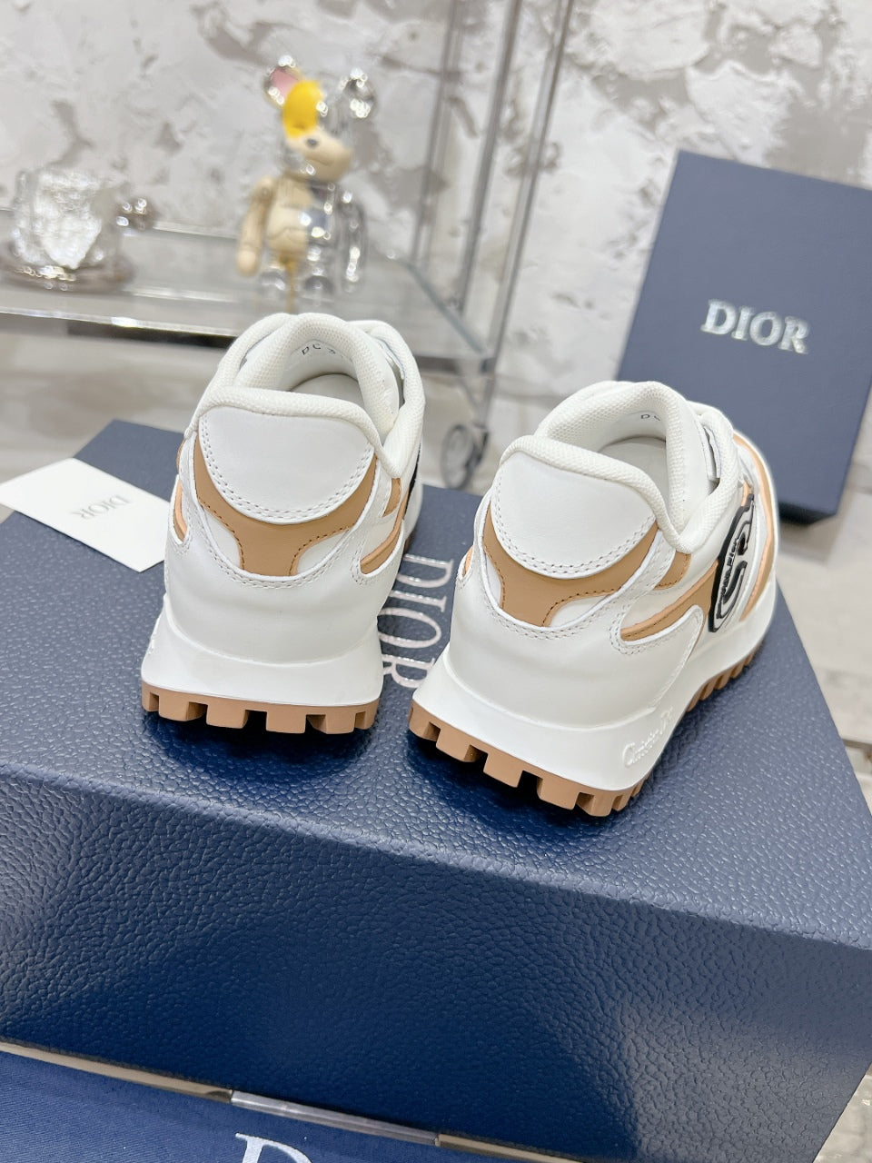 C'est Dior Sneaker 35mm White Mix Dark Beige Cowhide