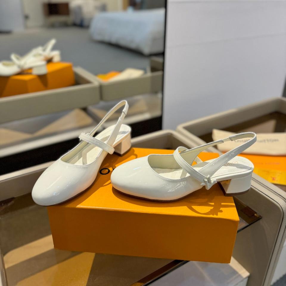 LV Romy Slingback Pump White Calfskin