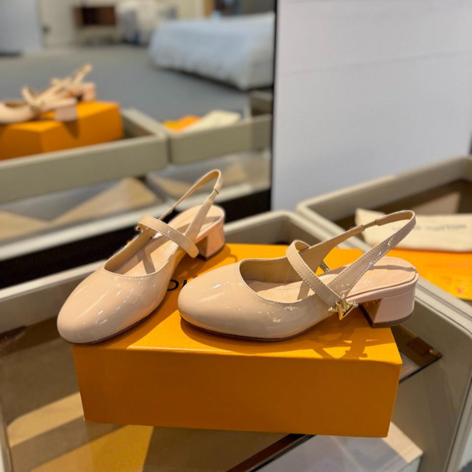 LV Romy Slingback Pump Glossy Beige Calfskin