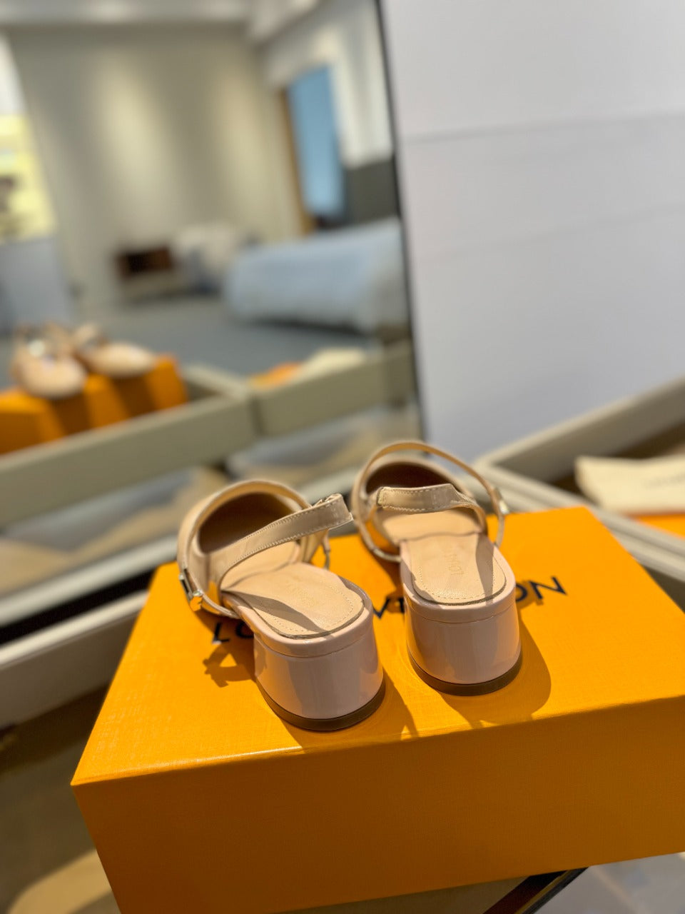 LV Romy Slingback Pump Glossy Beige Calfskin