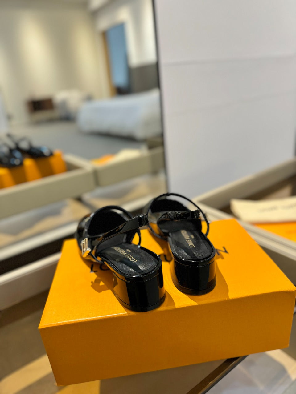 LV Romy Slingback Pump Glossy Black Calfskin