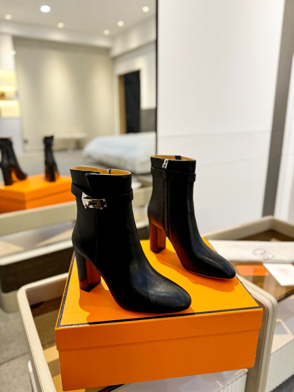 HM Saint Germain Ankle Boot 85mm Black Cowhide  961647