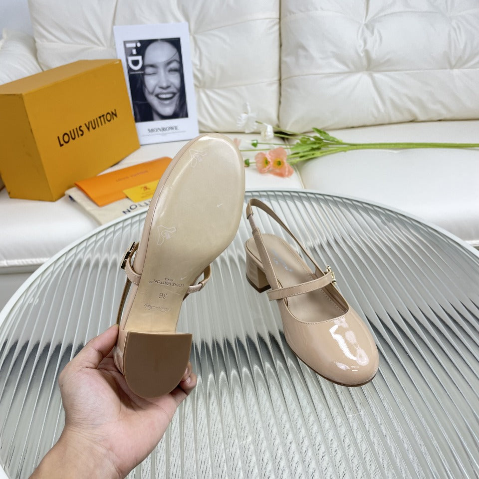 LV Slingback Beige Lambskin