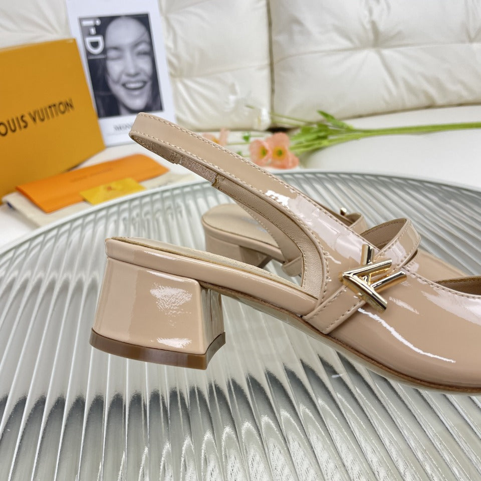 LV Slingback Beige Lambskin