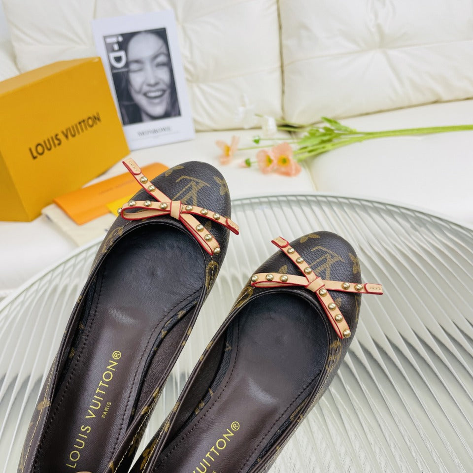 LV Nina Doll Shoes Dark Brown Monogram Cowhide