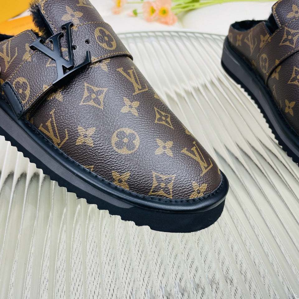 LV Mule Dark Brown Monogram Lambskin