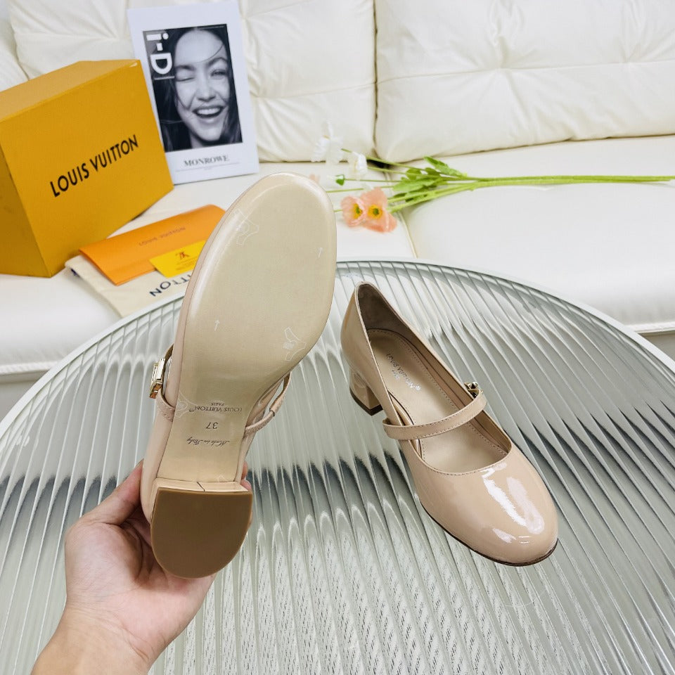 LV Medium-Heel 35mm Pumps Beige Lambskin