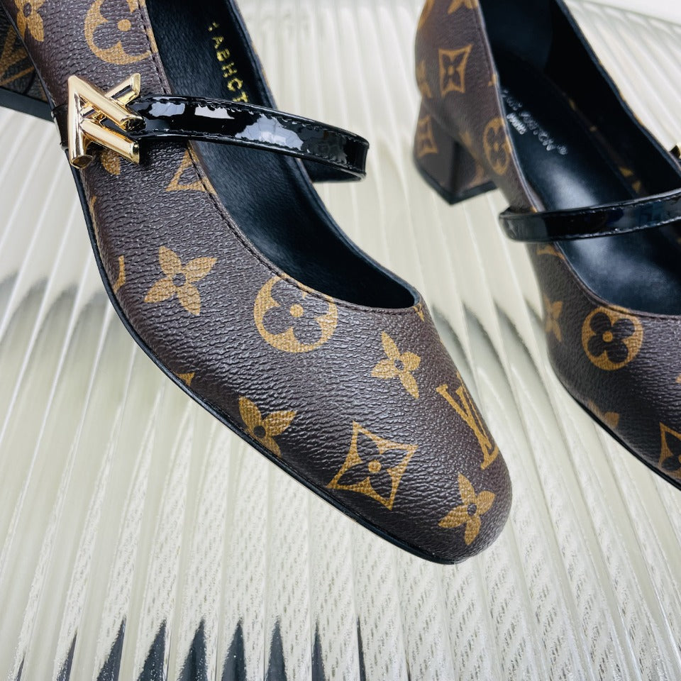 LV Medium-Heel 35mm Pumps Dark Brown Lambskin