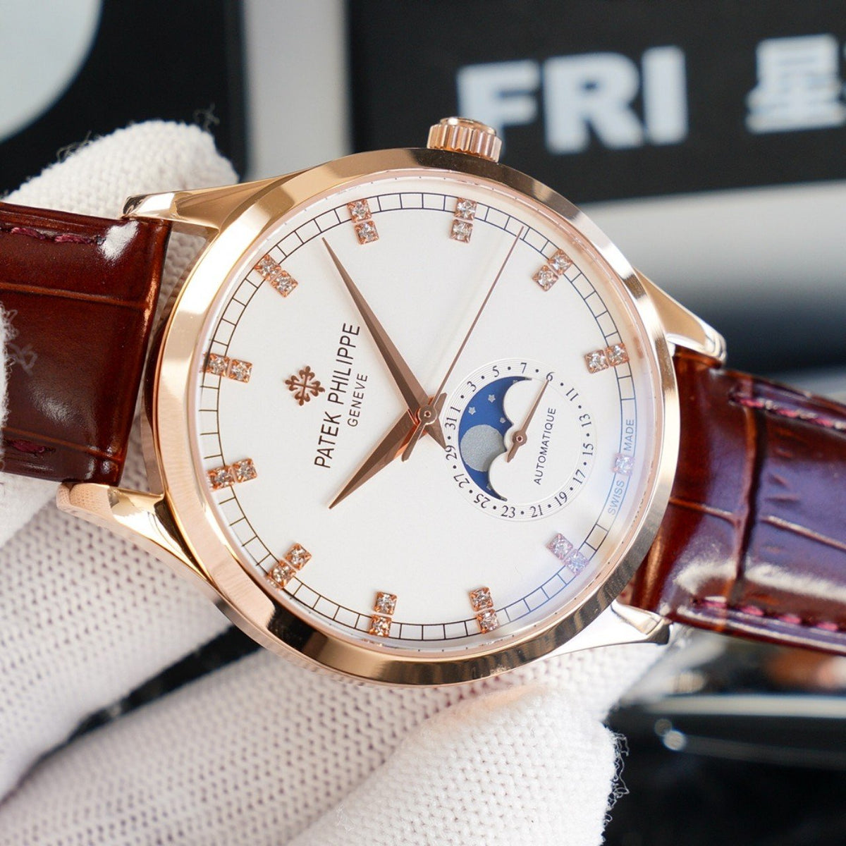 PATEK CALATRAVA MOONPHASE ROSE GOLD CASE