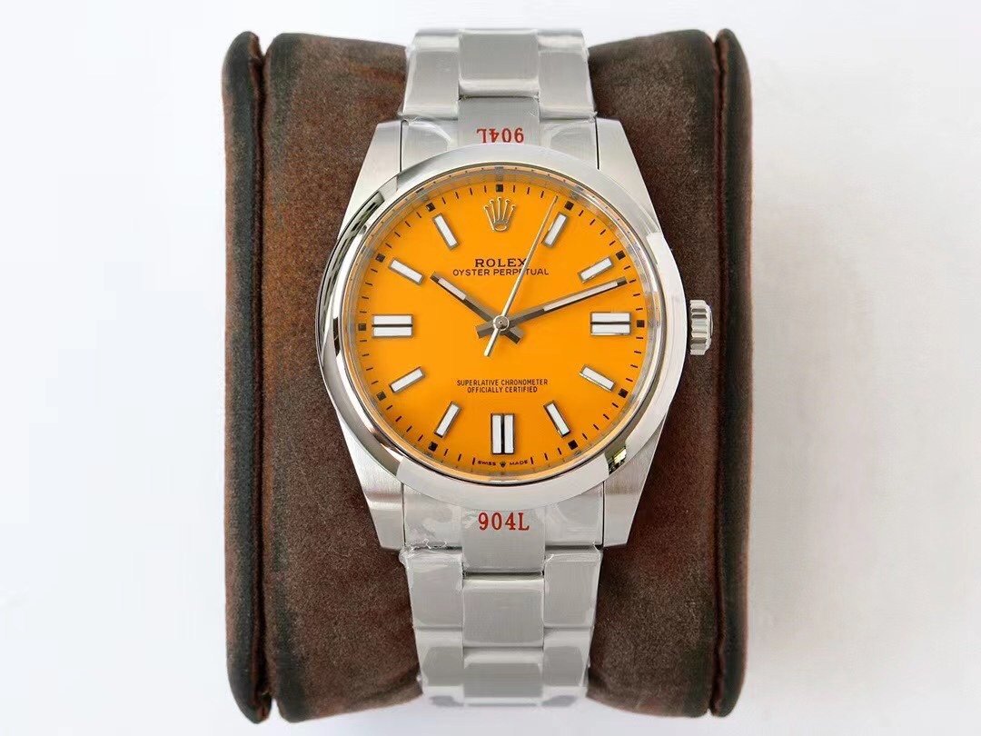 OYSTER PERPETUAL 41 STAINLESS STEEL YELLOW DIAL