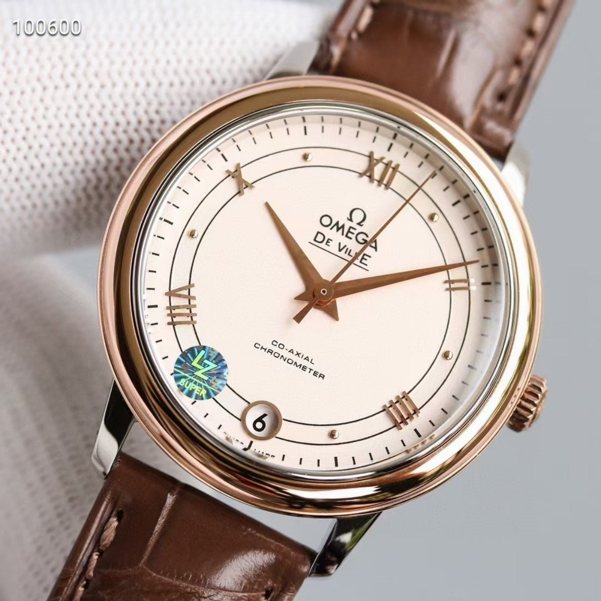 DE VILLE PRESTIGE 36MM ROSE GOLD CASE WHITE DIAL