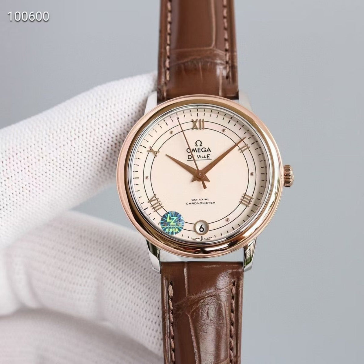 DE VILLE PRESTIGE 36MM ROSE GOLD CASE WHITE DIAL