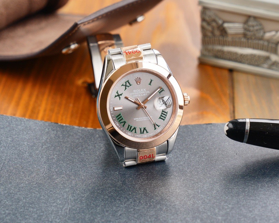 DATEJUST 41MM SMOOTH BEZEL WIMBLEDON DIAL